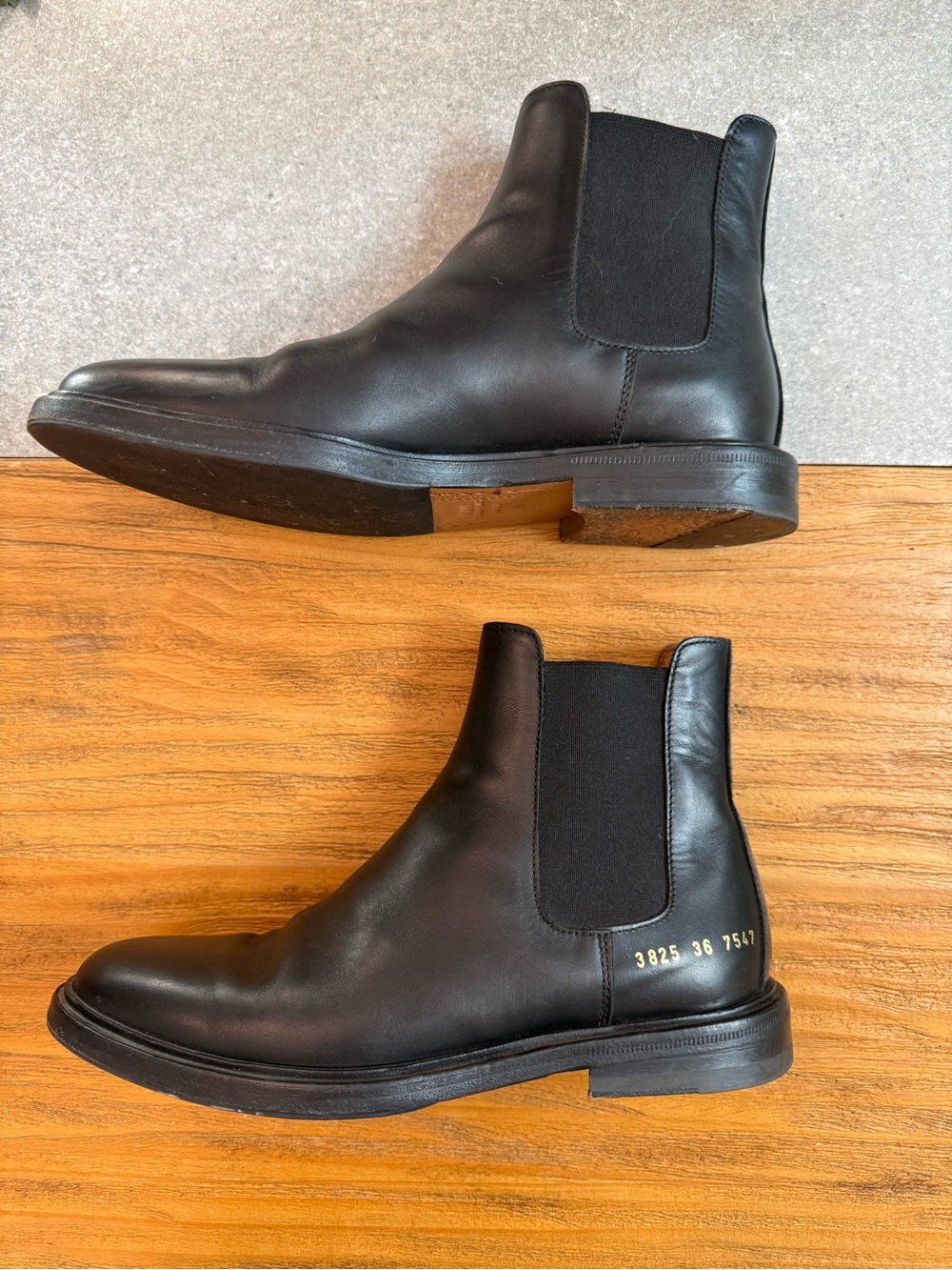 Common Projects Woman Black Leather Chelsea Boot 3825 Size 36 Italy (US 6) - Picture 2 of 11